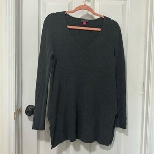 Vince Camuto Small Side Slit Grey Sweater